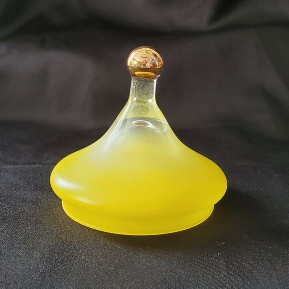 VTG Lemon Yellow Empoli MCM Circus Tent Bonbonniere Apothecary Lidded Jar 8.5" - Picture 10 of 16